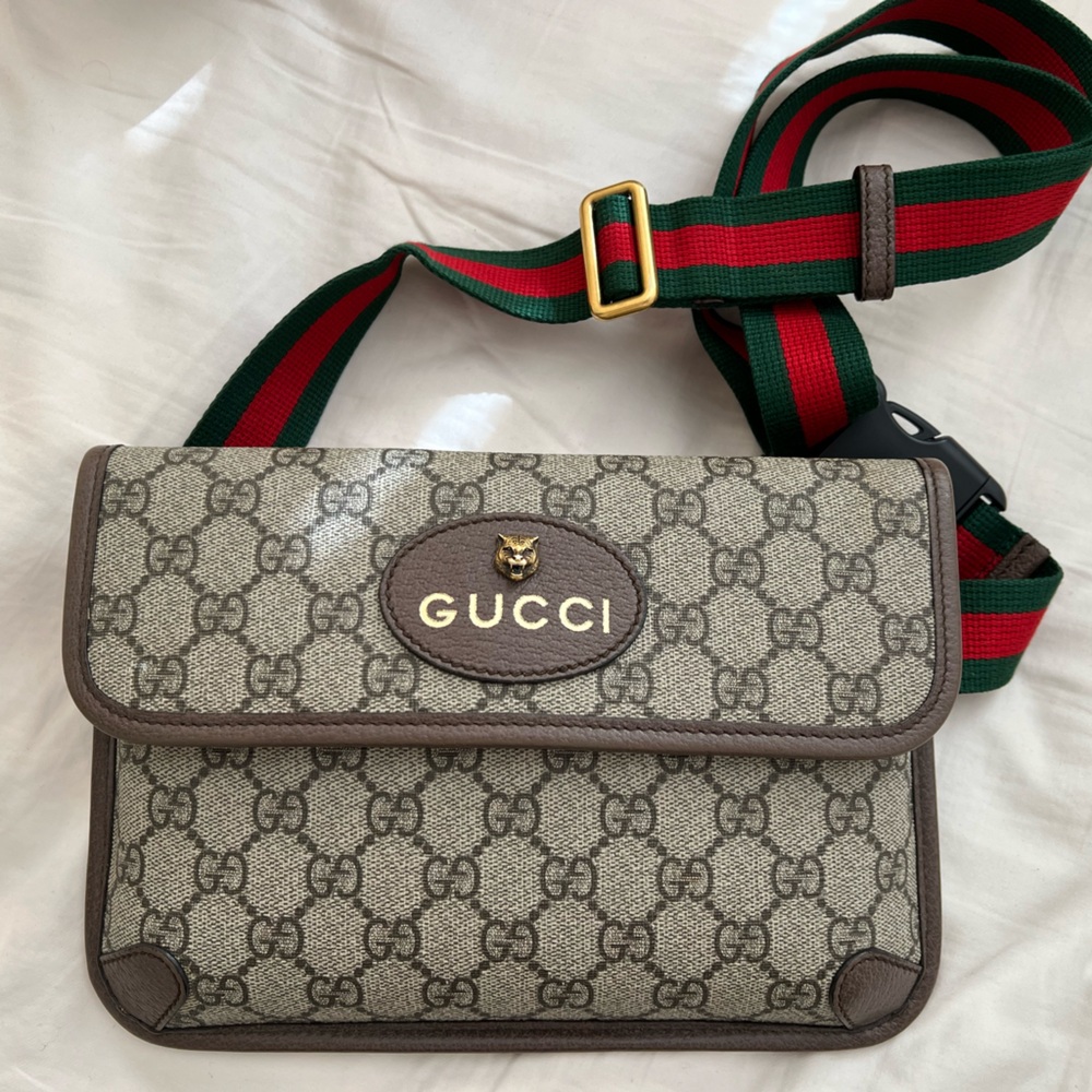 Gucci Supreme Monogram Neo Vintage Web Belt Bag- Authentic